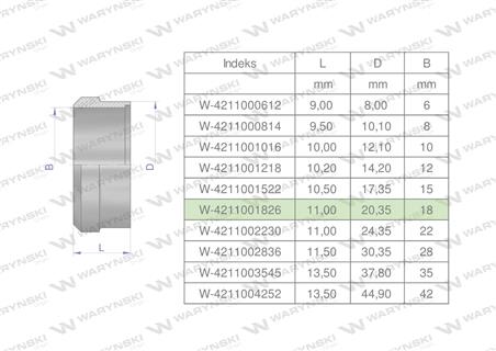 Pierścień zacinający hydrauliczny (DPR18L) 18L Waryński ( sprzedawane po 10 )-60820