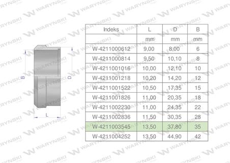 Pierścień zacinający hydrauliczny (DPR35L) 35L Waryński ( sprzedawane po 2 )-60802