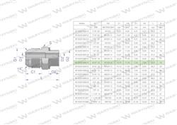 Przyłączka hydrauliczna BB 9/16"UNF (JIC) x M14x1.5 (XGE) Waryński ( sprzedawane po 2 )