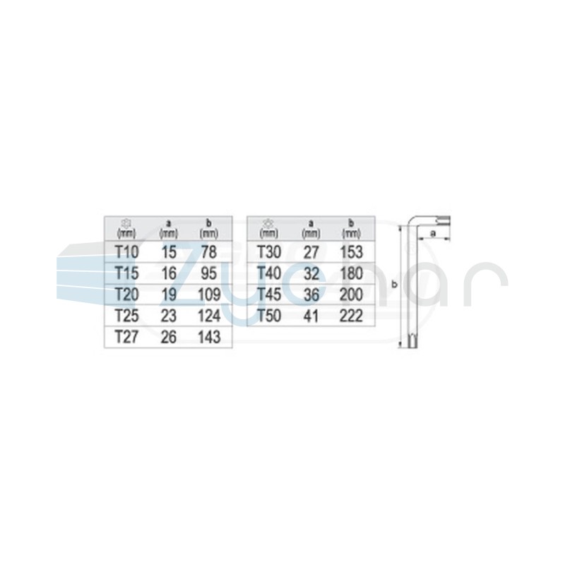 Klucz torx T10-50 długie YT0512