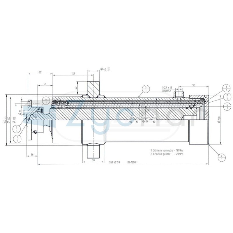 Cylinder hydrauliczny CTS2297541600