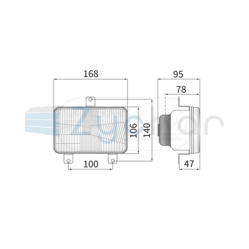 Reflektor przedni MF H4 RE27010 WESEM