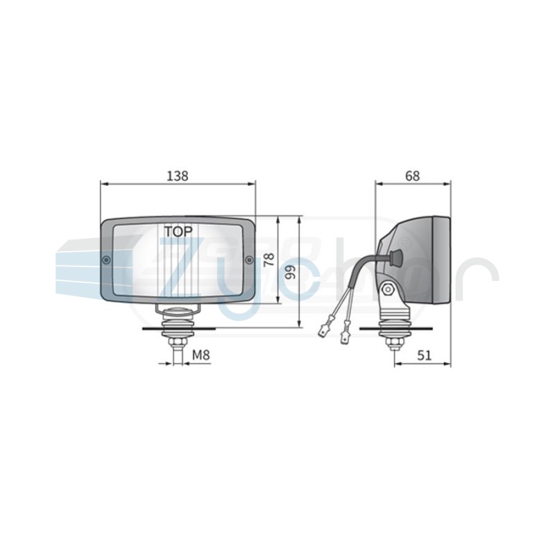 Lampa robocza FF H3 12V LPR6FF46410 WESEM