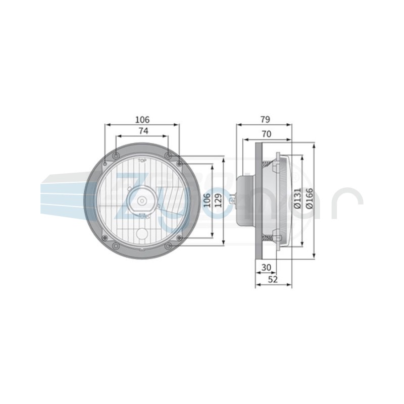 Reflektor przedni ELEMENT 139131x70 150142x70 PES342220 WESEM