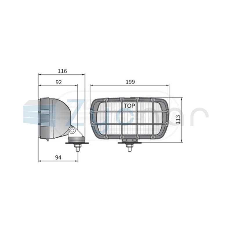 Halogen przedni prostokątny HP00101 WESEM