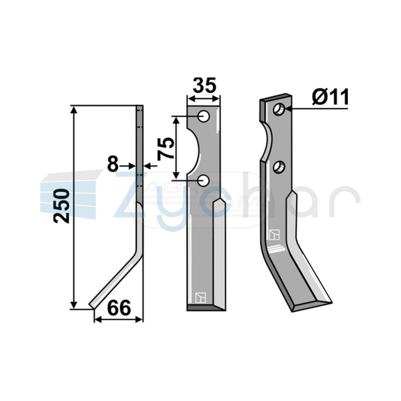ZĄB OBROTOWY LEWY 250X35 IND IND-2234L