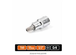 Klucz nasadowy 1/2" z bitem TORX 55 mm/T60 / (z otworem) / TEGER-1239433