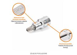 Klucz nasadowy 1/2" z bitem TORX 55 mm/T70 / (z otworem) / TEGER-1239436