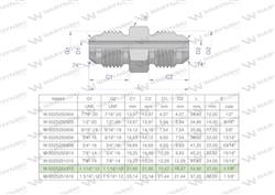 Złączka hydrauliczna calowa BB 1 1/16" UNF (JIC) Waryński-1227170