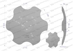 Talerz, skrajny lewy fi 510 mocowanie 4/98 grubość 4 mm stal borowa, Waryński-70666094