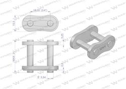Zamek łańcucha przemysłowy Z12AH-1 ANSI A 60H (R1 3/4) Waryński ( sprzedawane po 10 )-1213635