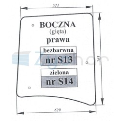Szyba boczna zielona gięta prawa Proxima 53369046-347301426