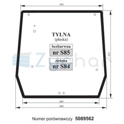 Szyba tylna zielona Case-347303102