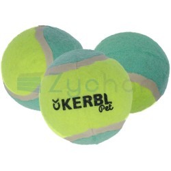 Piłka tenisowa, 6,5 cm, żółto-turkusowa, 3 szt., Kerbl-347399888