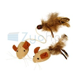 Zabawka dla kota, myszka z piórami, 4,5 cm, Kerbl-347394331