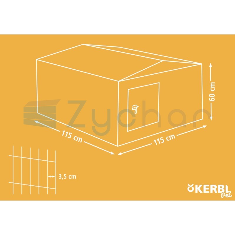 Kojec dla gryzoni Easy, 115 x 115 x 60 cm, Kerbl-347392860