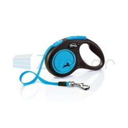 Smycz Flexi Classic, taśma, roz. S, 5 m, 15 kg, neonowy/niebieski-347400698