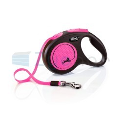 Smycz Flexi Classic, taśma, roz. S, 5 m, 15 kg, neonowy/różowy-347400710