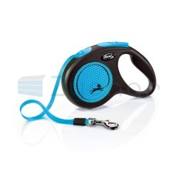 Smycz Flexi Classic, taśma, roz. M, 5 m, 25 kg, neonowy/niebieski-347400694