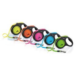 Smycz Flexi Classic, taśma, roz. M, 5 m, 25 kg, neonowy/niebieski-347400695