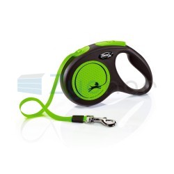Smycz Flexi Classic, taśma, roz. M, 5 m, 25 kg, neonowy/zielony-347400716