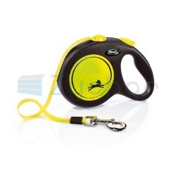 Smycz Flexi Classic, taśma, roz. M, 5 m, 25 kg, neonowa/żółta-347400682