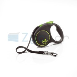 Smycz dla psa Flexi Black Design, taśma, zielona, roz. S, 5 m, 15 kg-347400686
