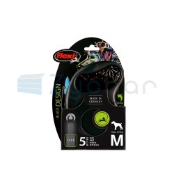 Smycz dla psa Flexi Black Design, taśma, niebieska, roz. S, 5 m, 15 kg-347400701