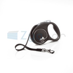 Smycz dla psa Flexi Black Design, taśma, srebrna, roz. S, 5 m, 15 kg-347400688