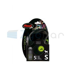 Smycz dla psa Flexi Black Design, taśma, srebrna, roz. S, 5 m, 15 kg-347400689