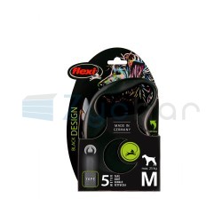 Smycz dla psa Flexi Black Design, taśma, srebrna, roz. M, 5 m, 25 kg-347400723