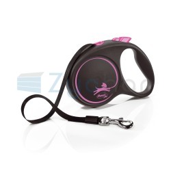 Smycz dla psa Flexi Black Design, taśma, różowa, roz. L, 5 m, 50 kg-347400718