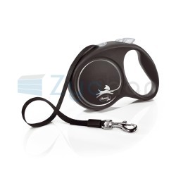 Smycz dla psa Flexi Black Design, taśma, srebrna, roz. L, 5 m, 50 kg-347400690