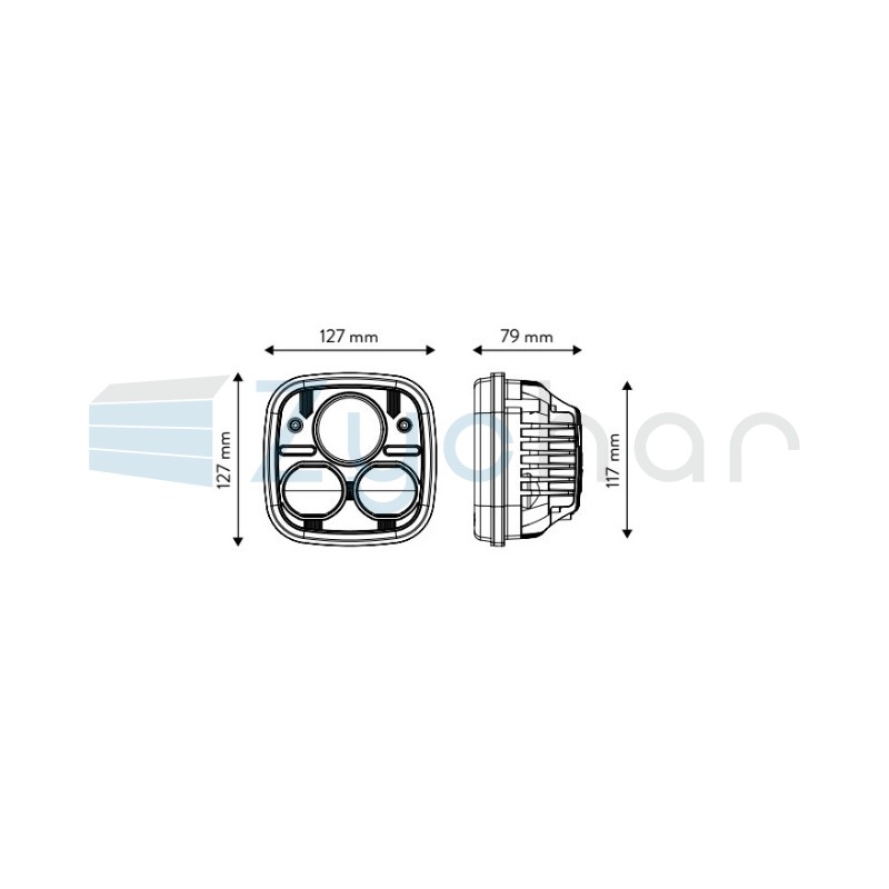 Lampa przednia LED 90W John Deere