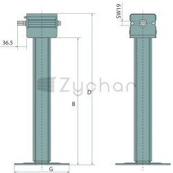 Noga podpierająca vk.70x3mm Skok 300mm O - 11014280-347732957