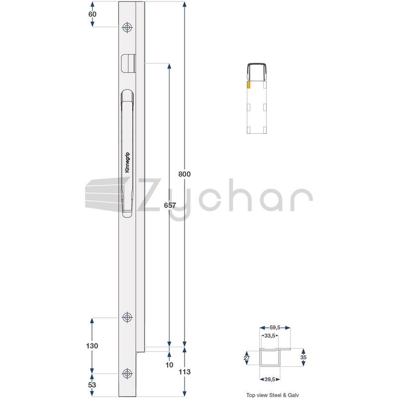 Kłonica ścienna K20 Li 800mm VZ 1 gzyms - 11193086-347750325
