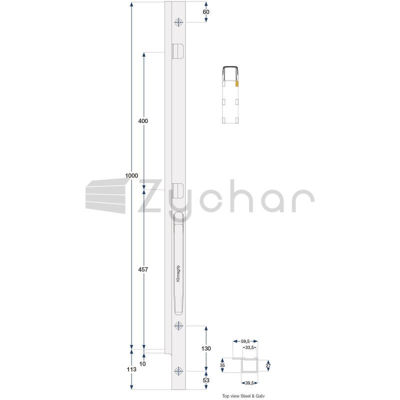 Kłonica ścienna K20 Re 1000mm VZ 2 gzyms - 11197552-347750451