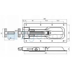 Zamknięcie burty aluminiowej, spinacz - typu T