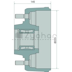 Piasta hamulcowa Knott kompl. 255x55 - 11300362-347736466