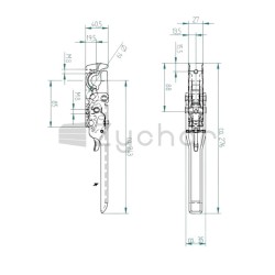 Zamek 664N prosty VZ otwór M8 - 11538317-347750357