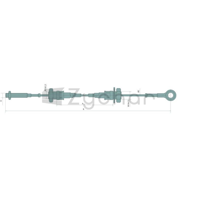 Cięgno Bowdena ze śrubą gwintowaną M12 - 11646091-347732596