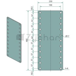 Flanschplatte 230 x 607 x 6 - 12221596-347733063