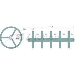 Część rolkowa - 5 pierścieni - 1400 mm - 12360141-347691944