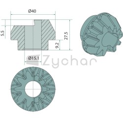 Kegelrad Z=10 M=3,5 - 12540425-347733040