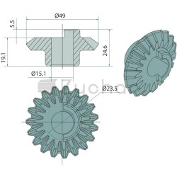 Kegelrad Z=19 M=2.35 - 12545816-347733085