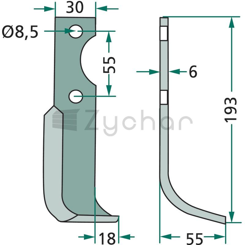 Nóż wygięty - 180BCS-13R-347693378