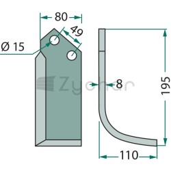 Nóż wygięty - 180FER-01L-347693555