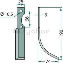 Nóż wygięty - 180FER-25L-347693649