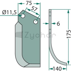 Nóż wygięty - 180HOW-01R-347694357