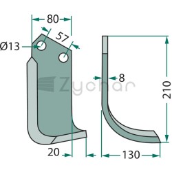 Nóż wygięty - 180HOW-05R-347694361